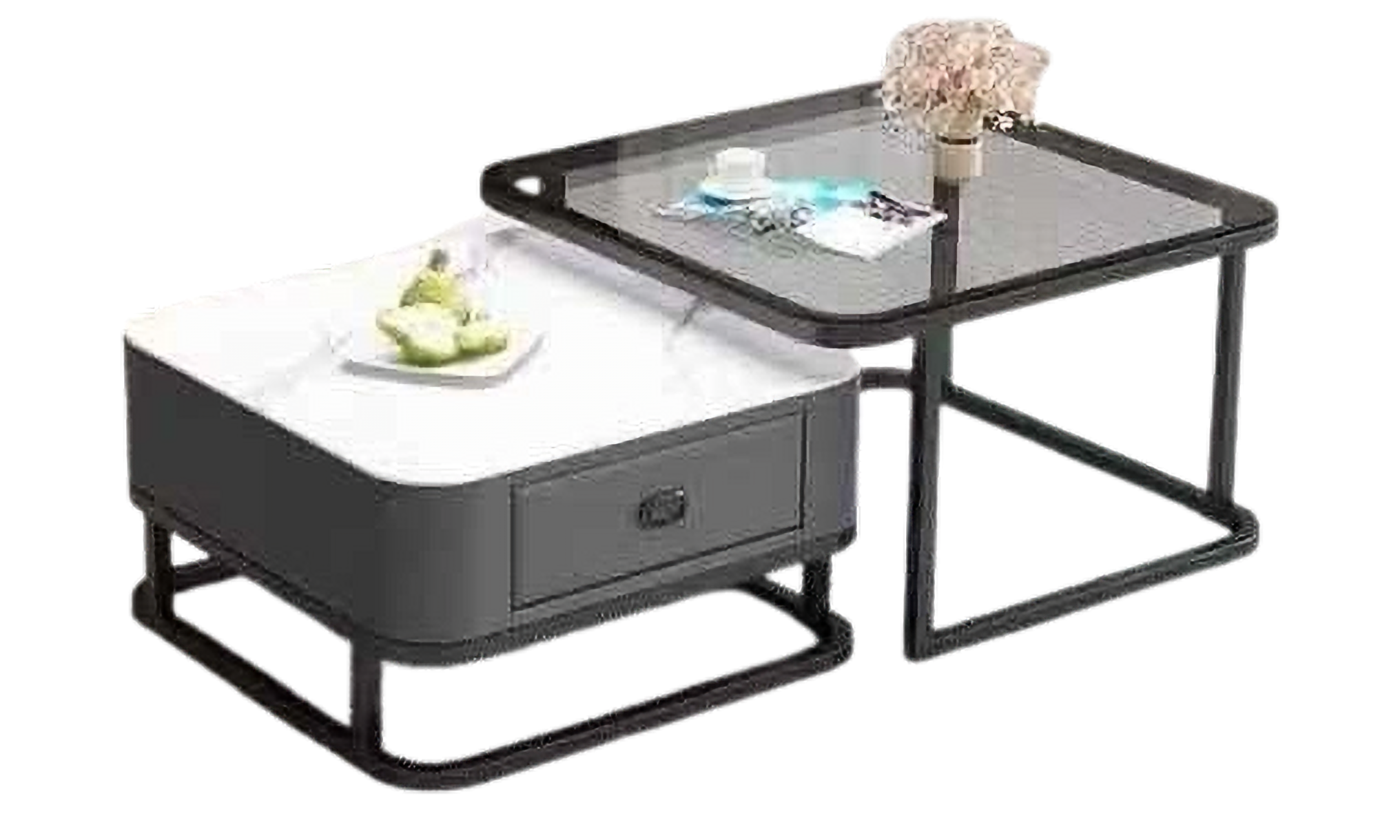 2 Pcs Square Nesting coffee table  (WD021 700x600)