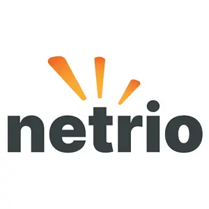 netrio logo with orange radiating lines