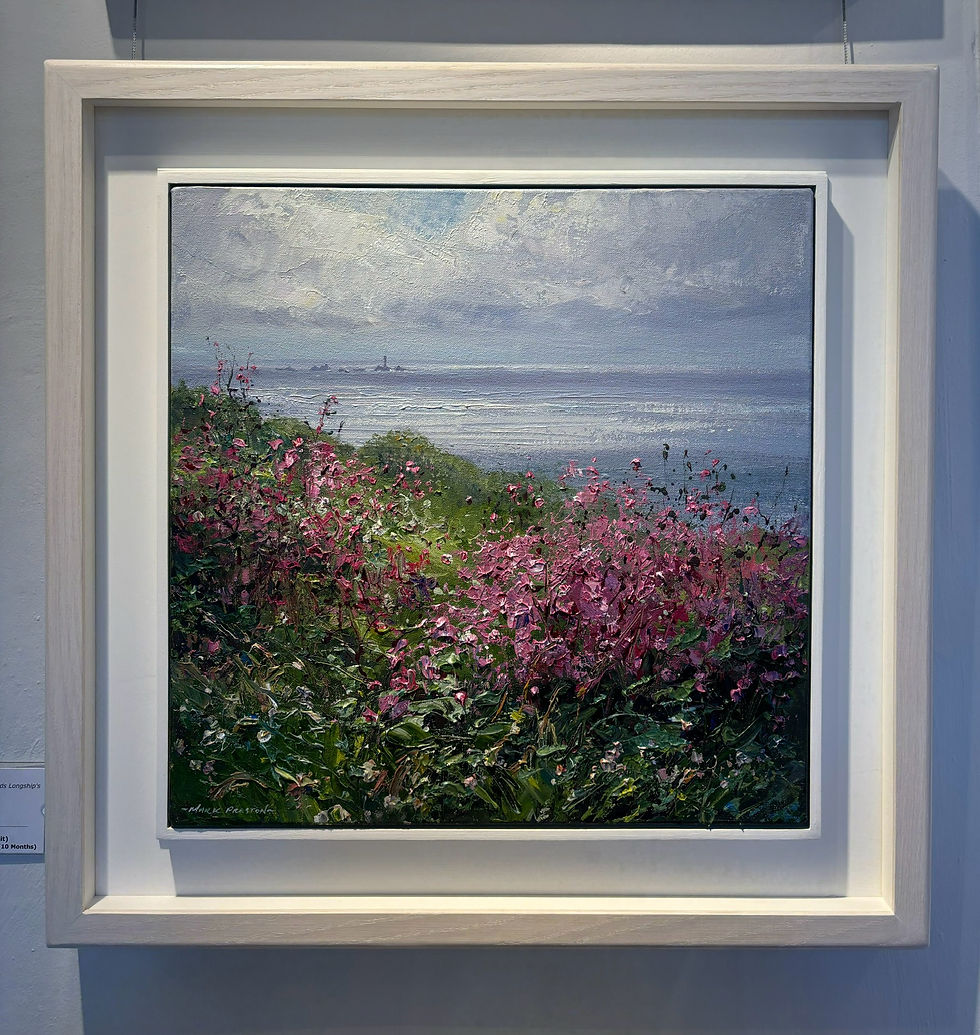Thumbnail: Red Campion towards Longship's Lighthouse by Mark Preston