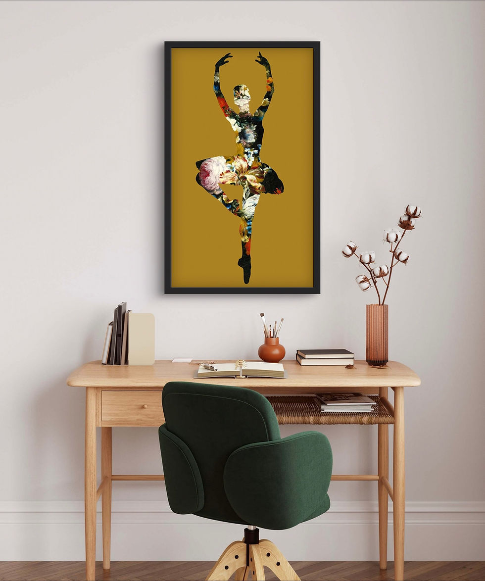 Thumbnail: En dedans pirouette avec des fleurs (Gold) by Agent X