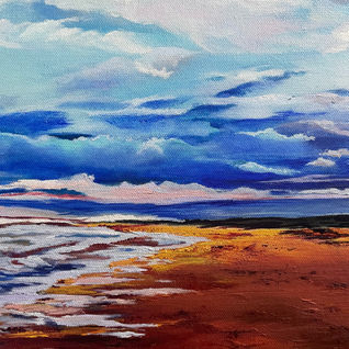 Waves, sunset, Clouds, Beach, the Hague, Blue, sky