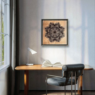 Mandal, canvas board, acrylic, ink, gold, Toronto, art, oil painting