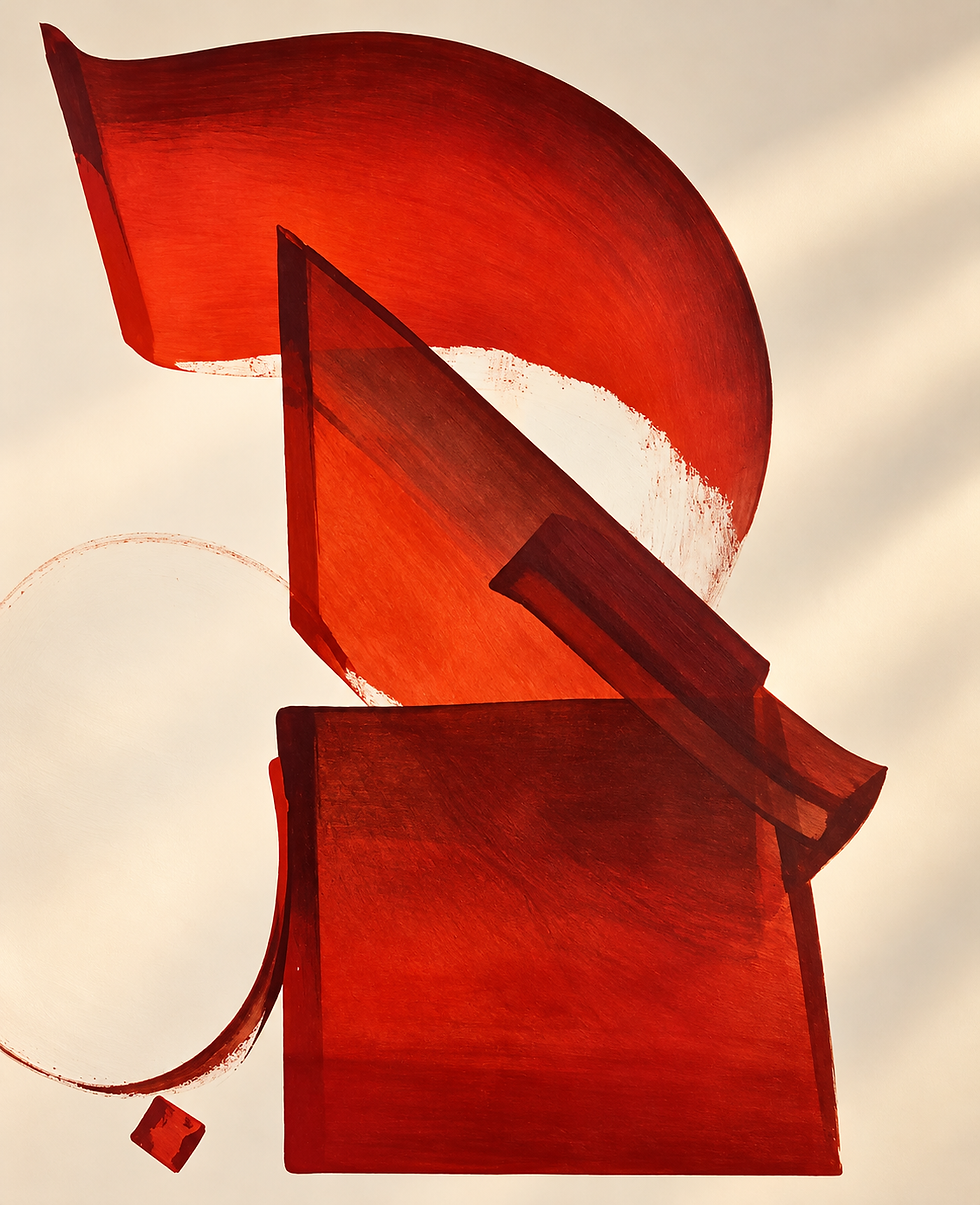Abstrakte rote Geometrie auf Creme.png