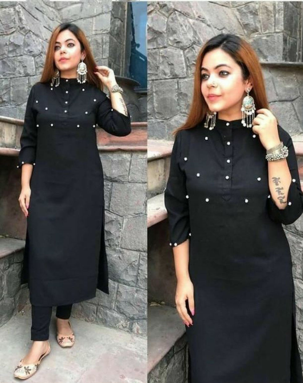 Black Kurti with Palazzo Set