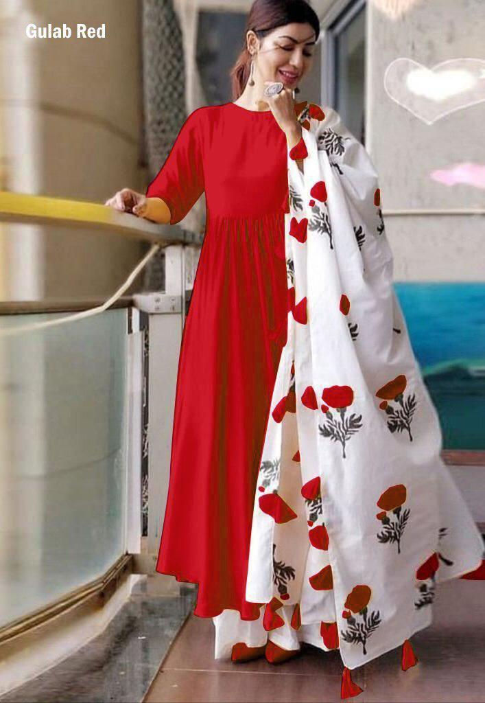 Gulab new Kurti + Plazzo + Dupatta