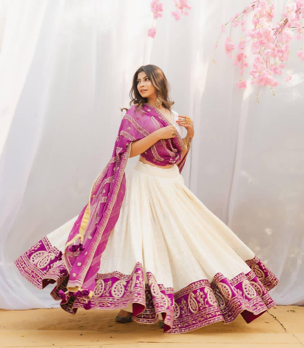 Embroidery lehenga choli in heavy taffeta silk