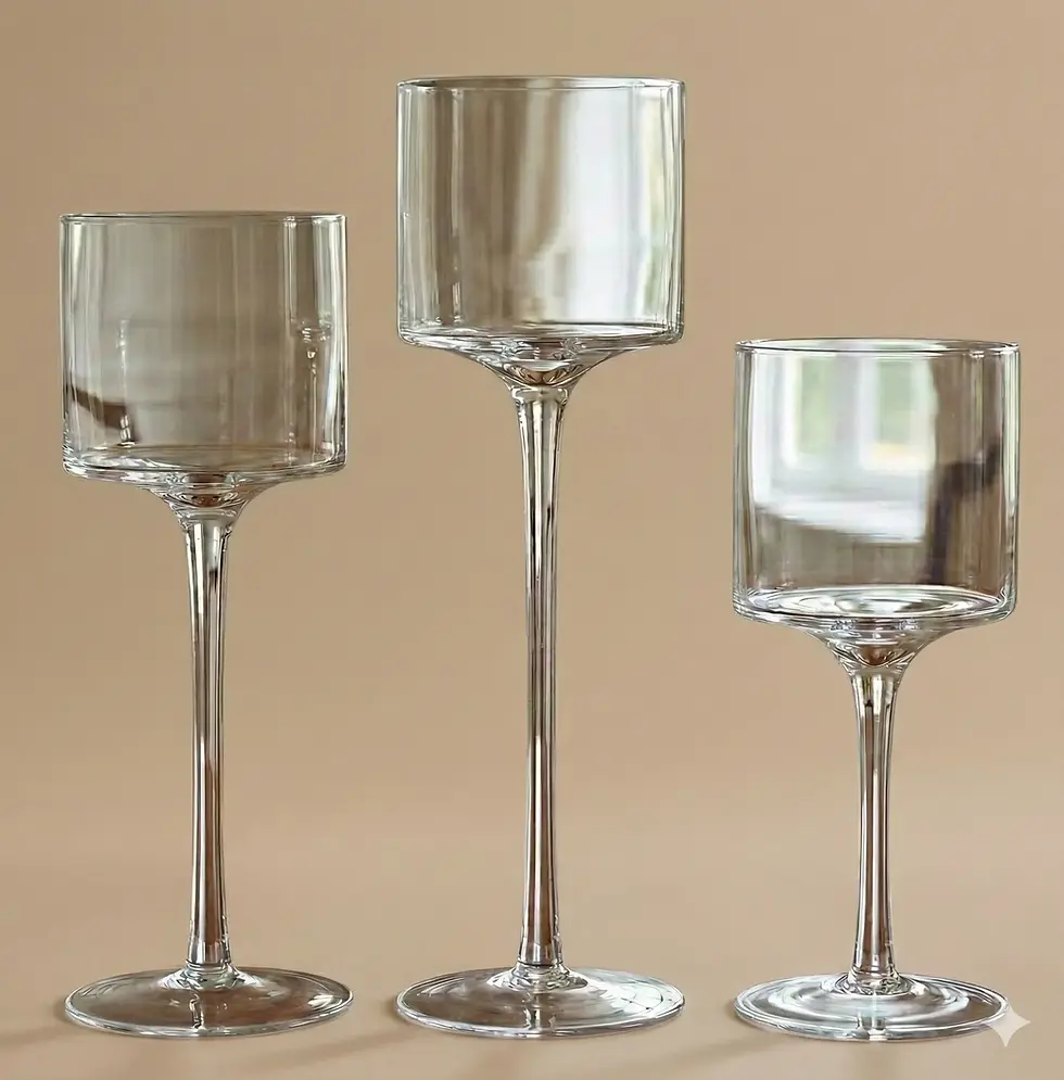 Miniatura: copas de vidio para velas y deco