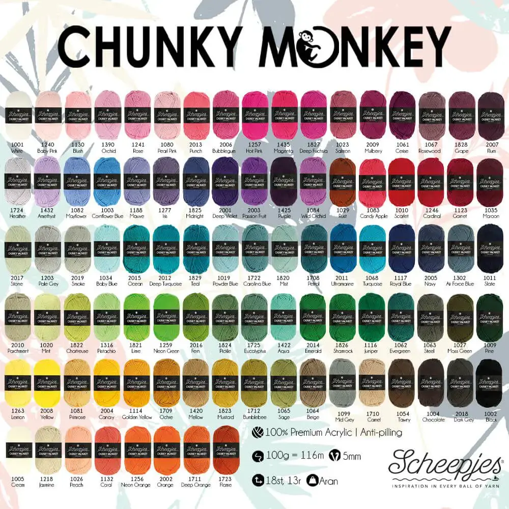 Scheepjes Chunky Monkey, ensemble de la gamme