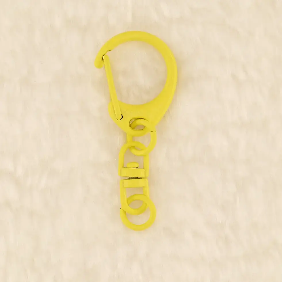 Porte-clé de type mousqueton, jaune