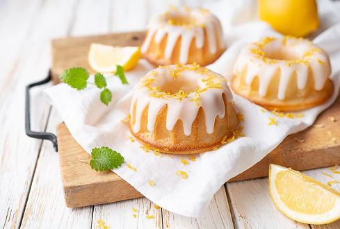 Tangy mini lemon bundt cakes topped with