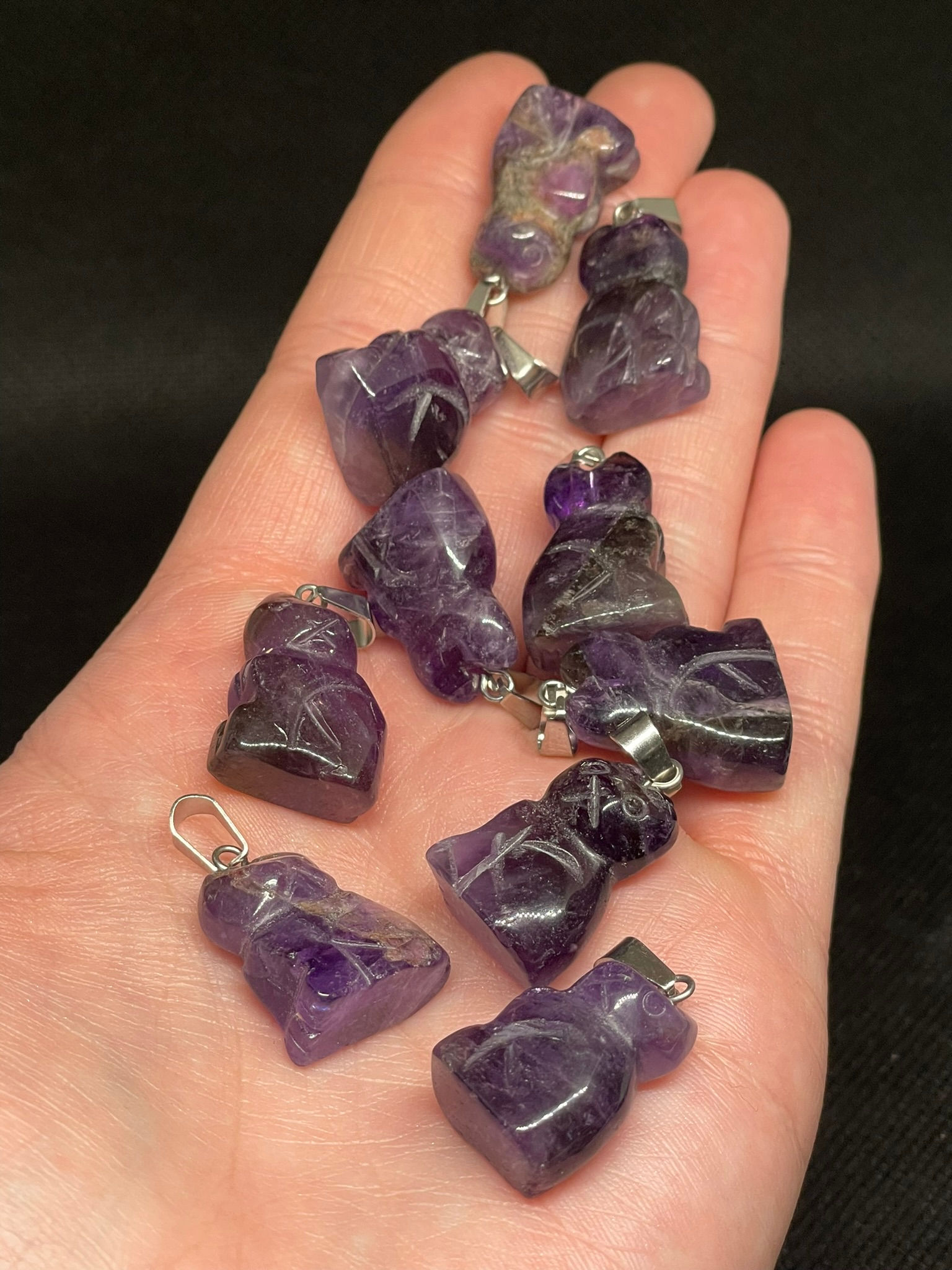 Amethyst Cat Pendant with Chain