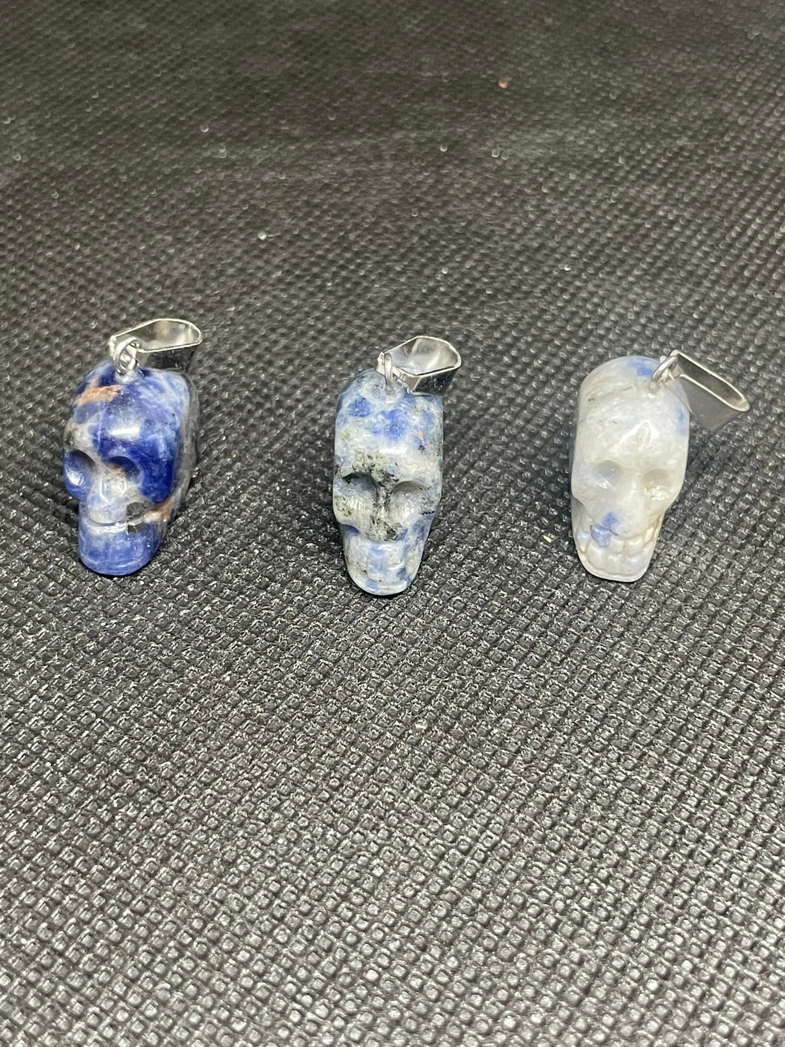 Sodalite Skull Pendant with Chain