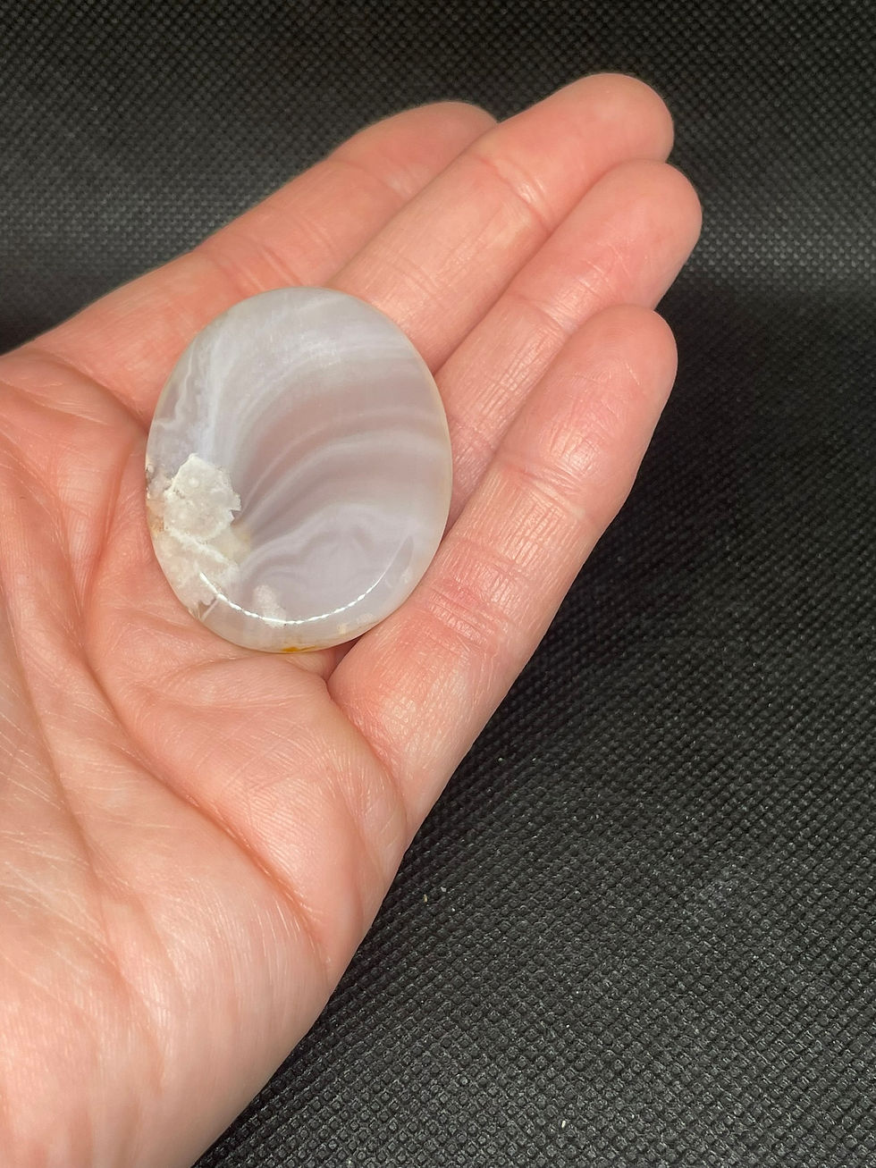 Grey Banded Agate Worry Stone