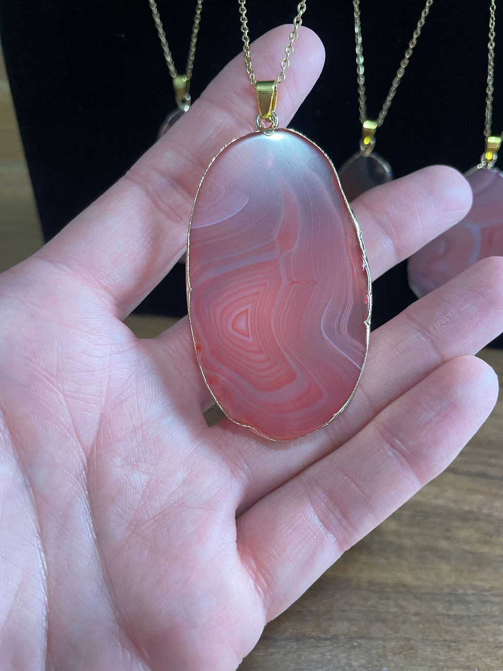 Thumbnail: Blue Banded Agate Slab Necklace