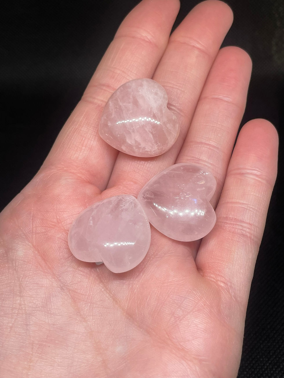Rose Quarts Small Palm Heart