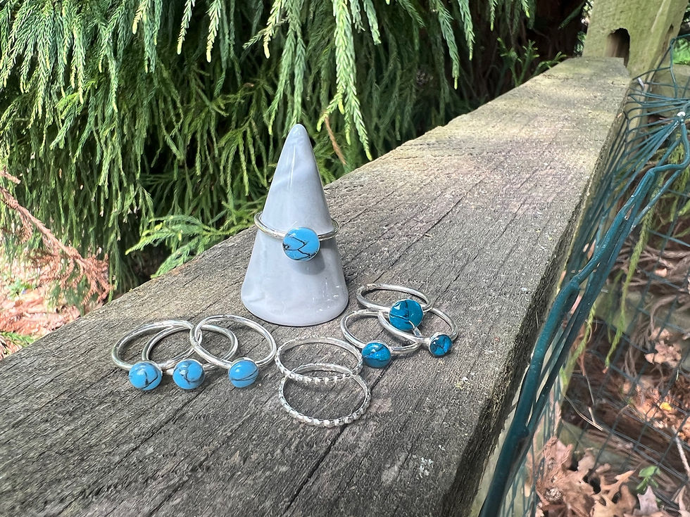 Thumbnail: Custom Clay Stone Ring - Sterling Silver