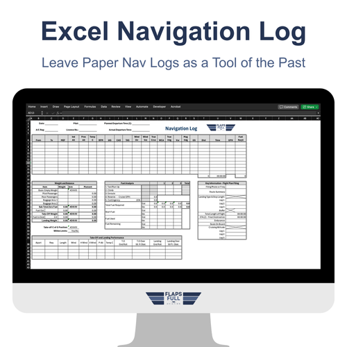 Excel Navigation Log | Flaps Full