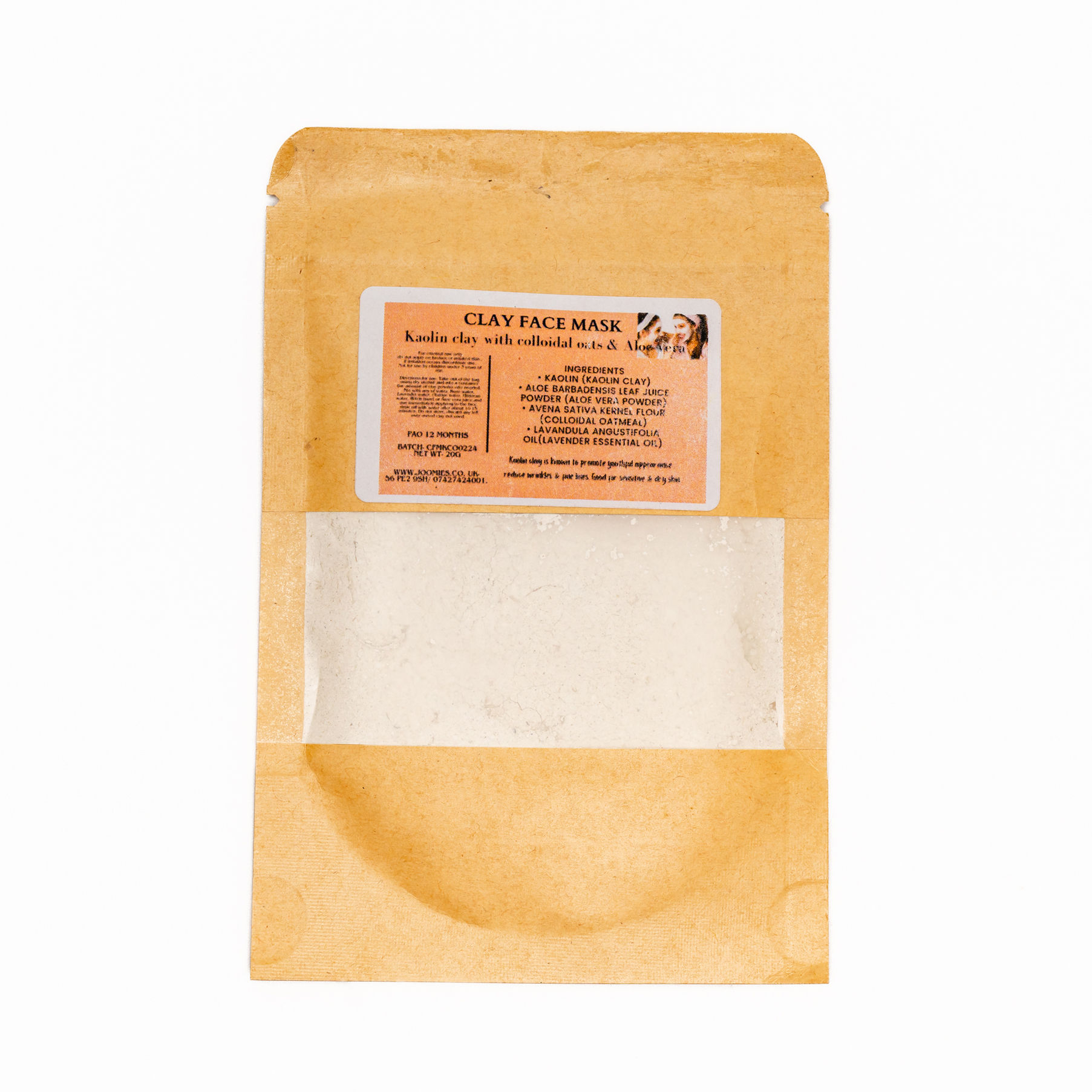 Clay Face Mask- Kaolin clay, Oats, Aloe Vera