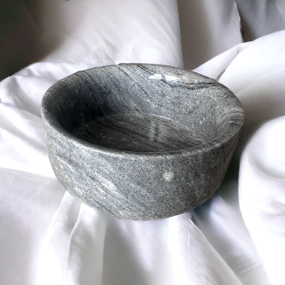 Miniaturbild: Hundenapf aus echtem grauen Marmor Naturstein
