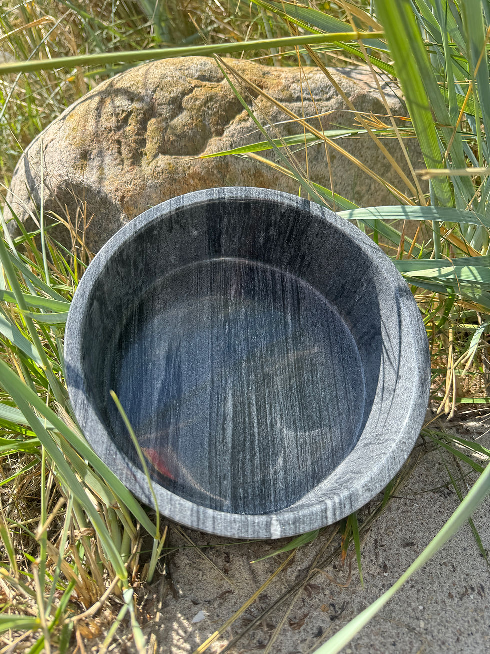 Miniaturbild: Hundenapf aus echtem grauen Marmor Naturstein