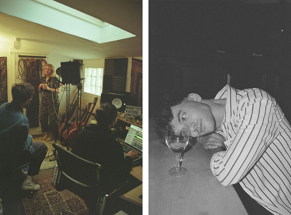 2023 - London, Hackney - recording backing vocals with Justin Tailor, Hannah Grace, and Scott Quinn.