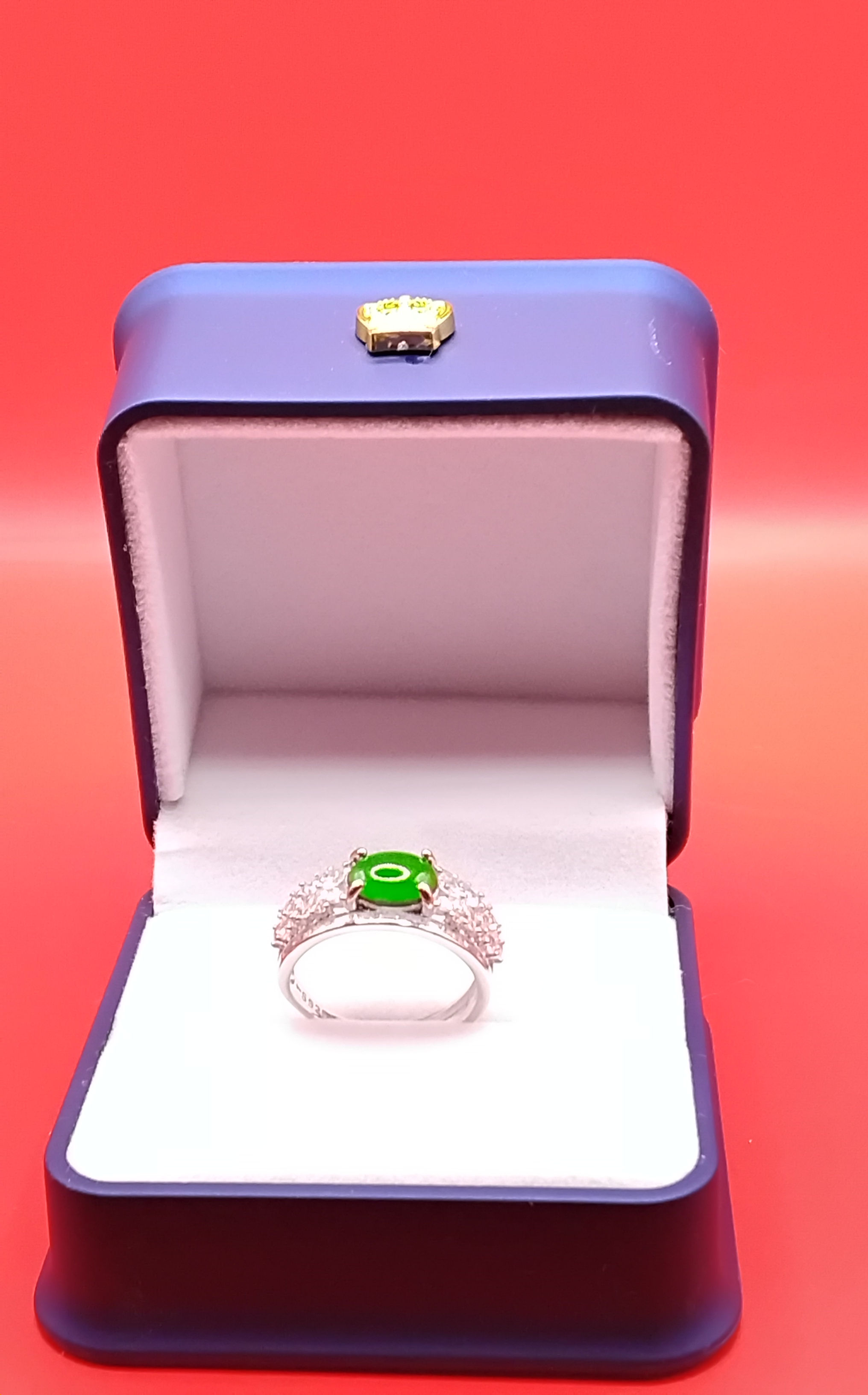 Bague Jadeite Verte en Argent 925S