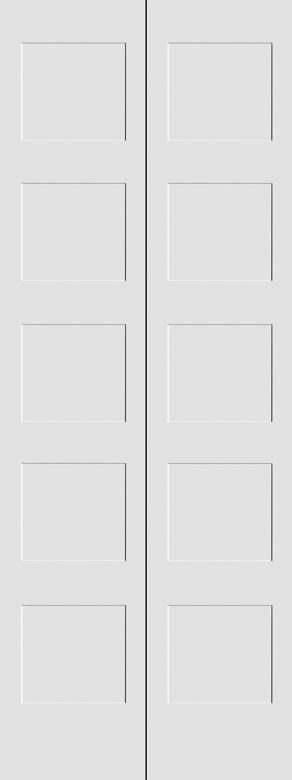 #8405 MDF Primed Bifold Shaker Panel Interior Door