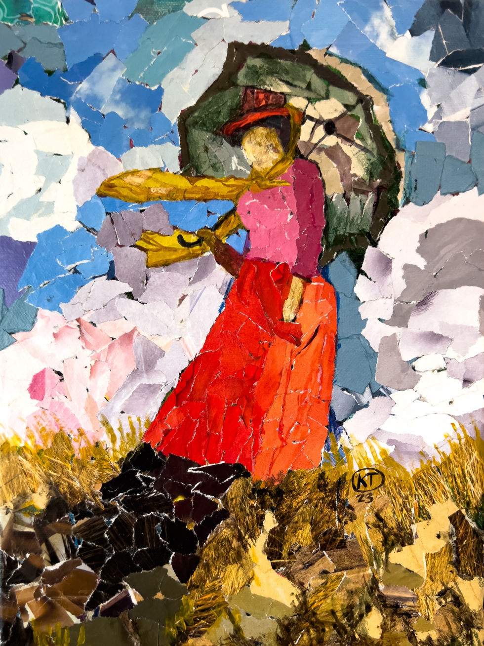 *Sold* 
Lady in a red skirt (after Monet)
