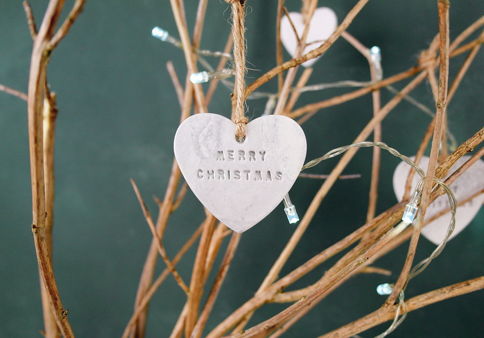 Thumbnail: Merry Christmas clay heart hanging decoration
