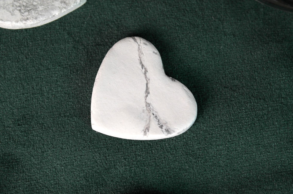 Thumbnail: 10 faux marble clay hearts 30 x 30mm | Wedding Favours | Table Decoration