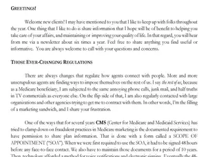 A Note From Andrea - Greetings!