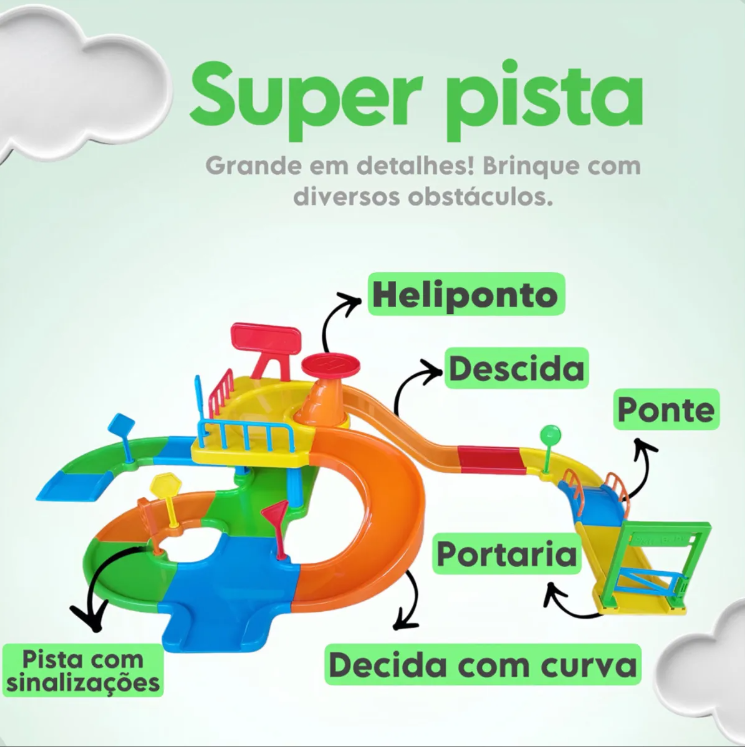 Miniatura: Pista Carrinhos Corrida Brinquedo Infantil Criança Presente