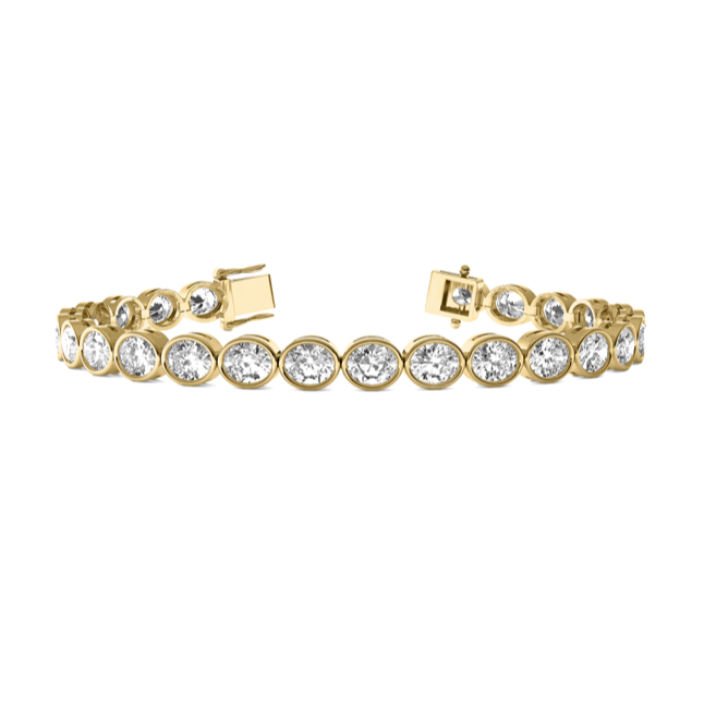 Lab Grown East West Oval Diamond Bezel Tennis Bracelet