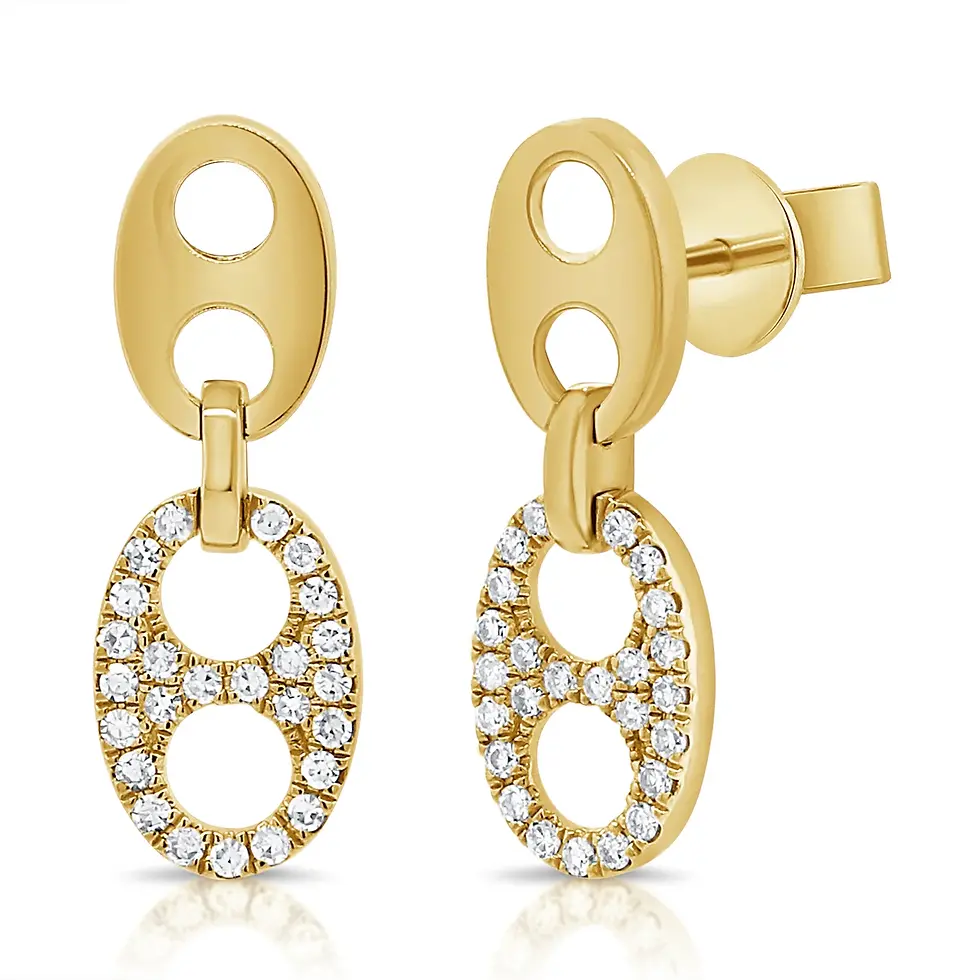 Gaga Diamond Link Dangling Earrings