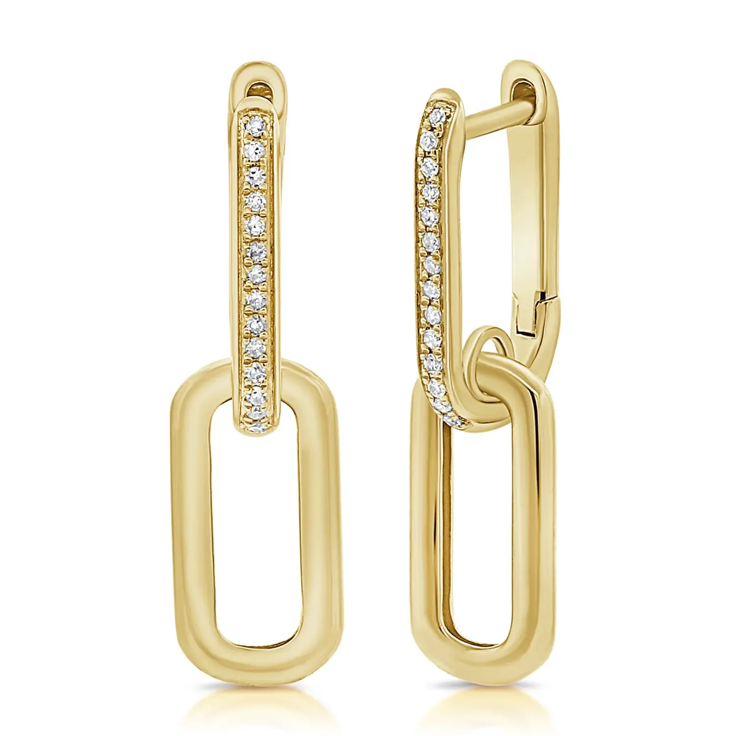 Sophie Diamond Paperclip Dangle Earrings