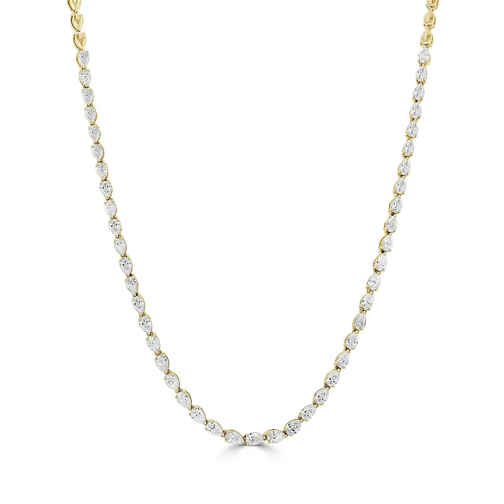 Katie Pear Shape Diamond Tennis Necklace