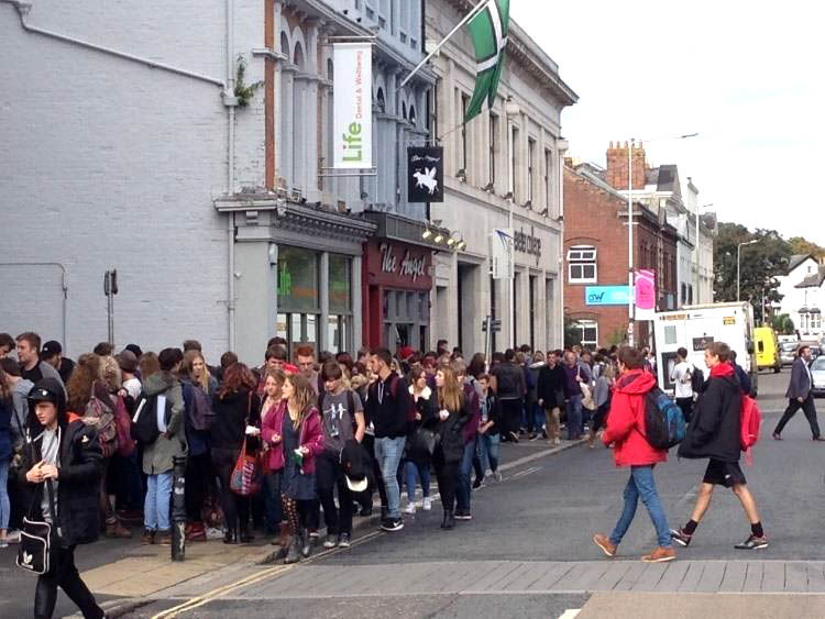 Pedestrians on Queen Street Exeter