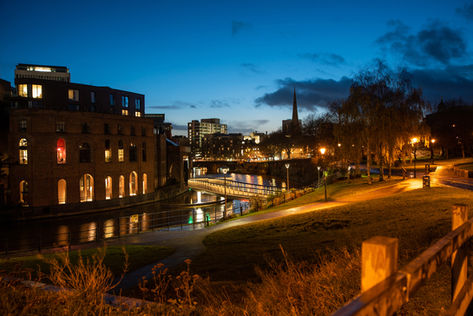 Castle Park, Bristol at dusk by Arthur Cauty