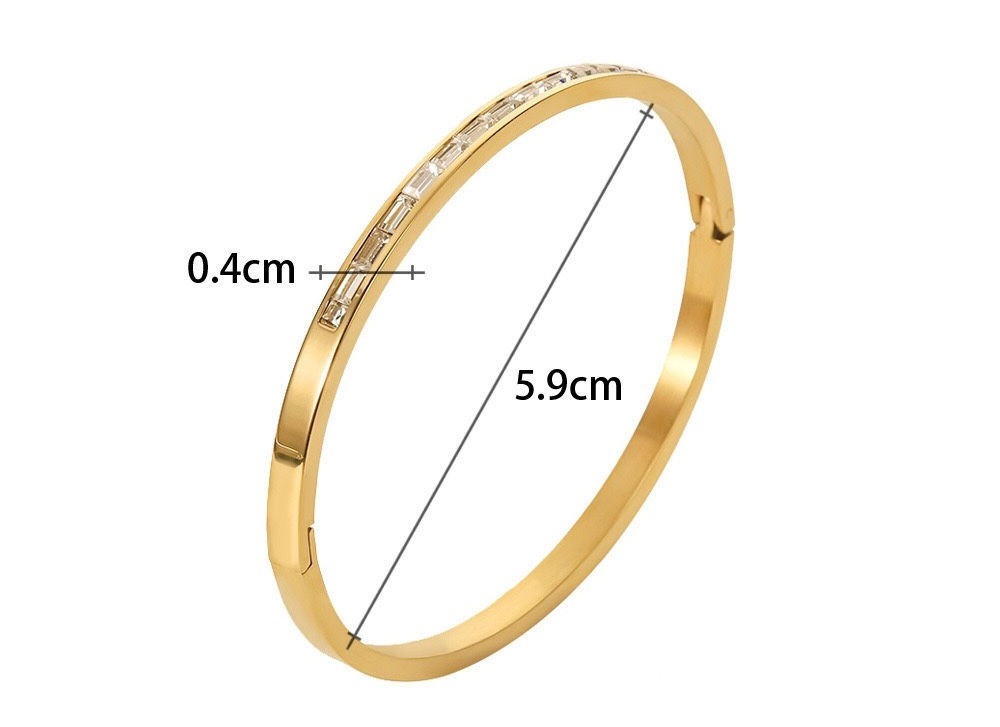 Gold Plated Shiny Clear Stone Bracelet