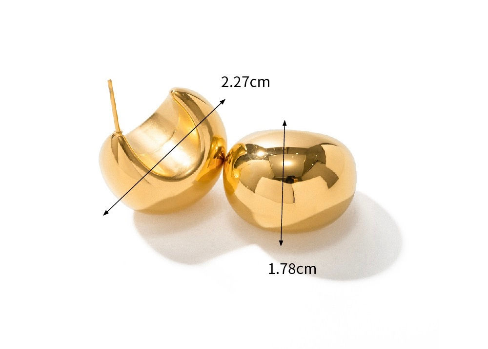 Gold Plated/Stainless Steel Small C-Shape Earring