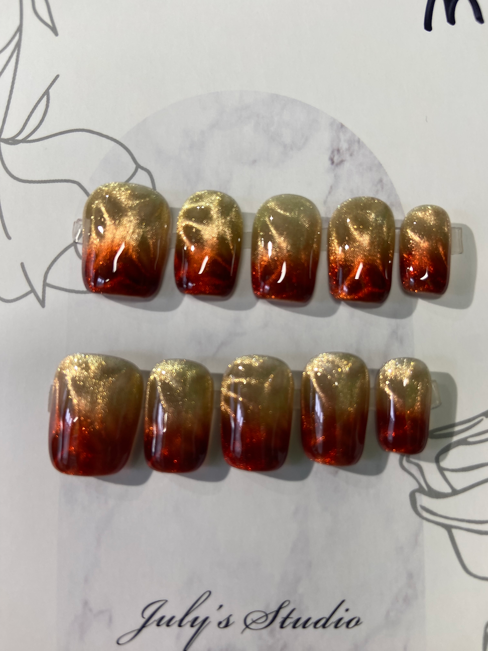 Red&Yellow Ombre Nails