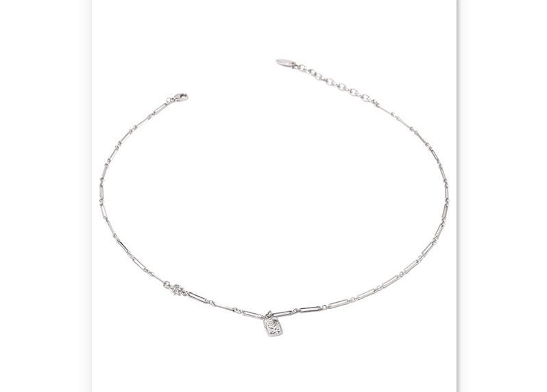 Thumbnail: Gold/White Gold plated Eight Awn Star necklace with Rectangle pendant
