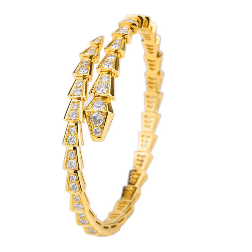 Miniature : Snake Shiny Gold Plated Bracelet