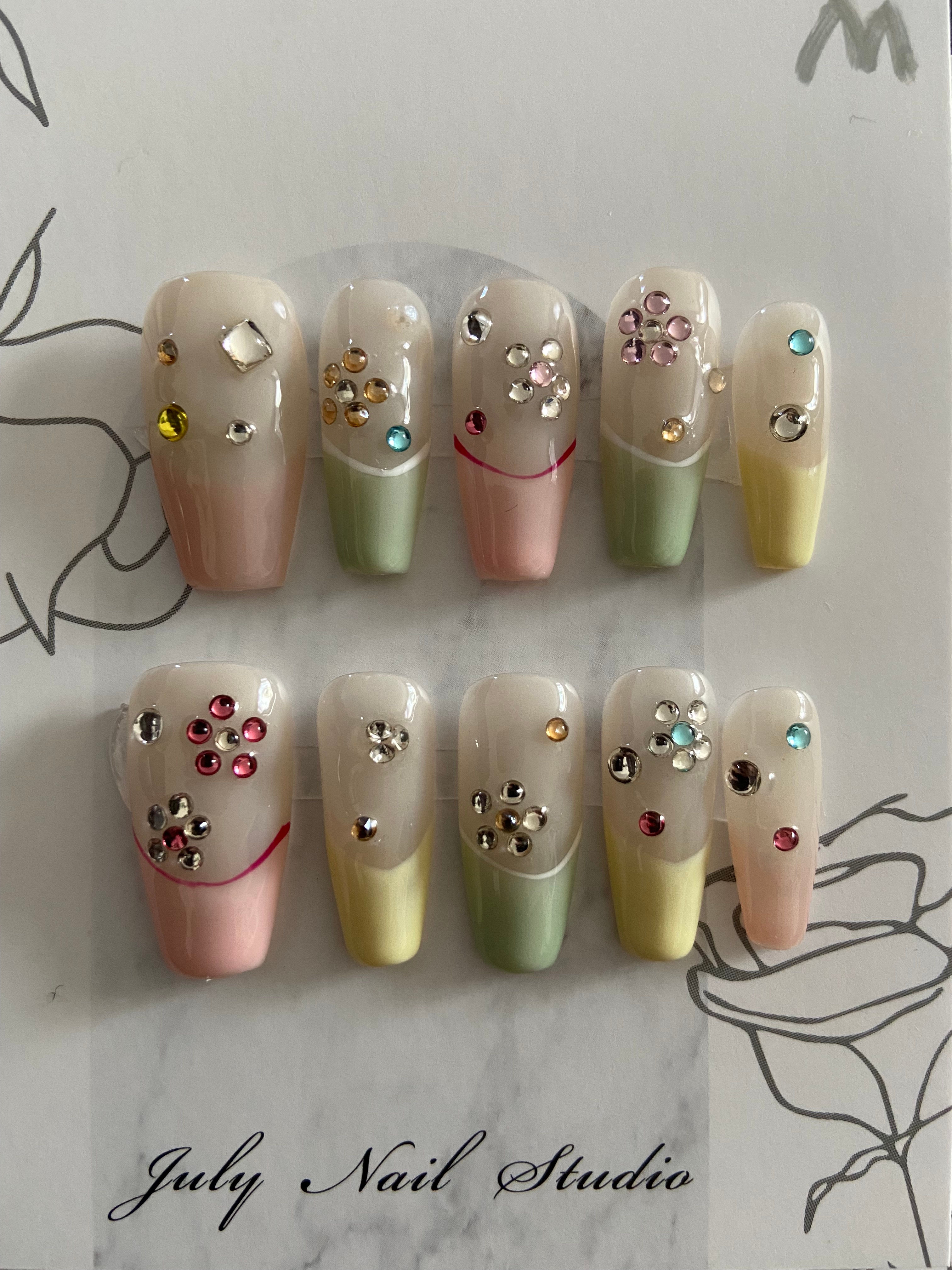 Cute Flower French Nails