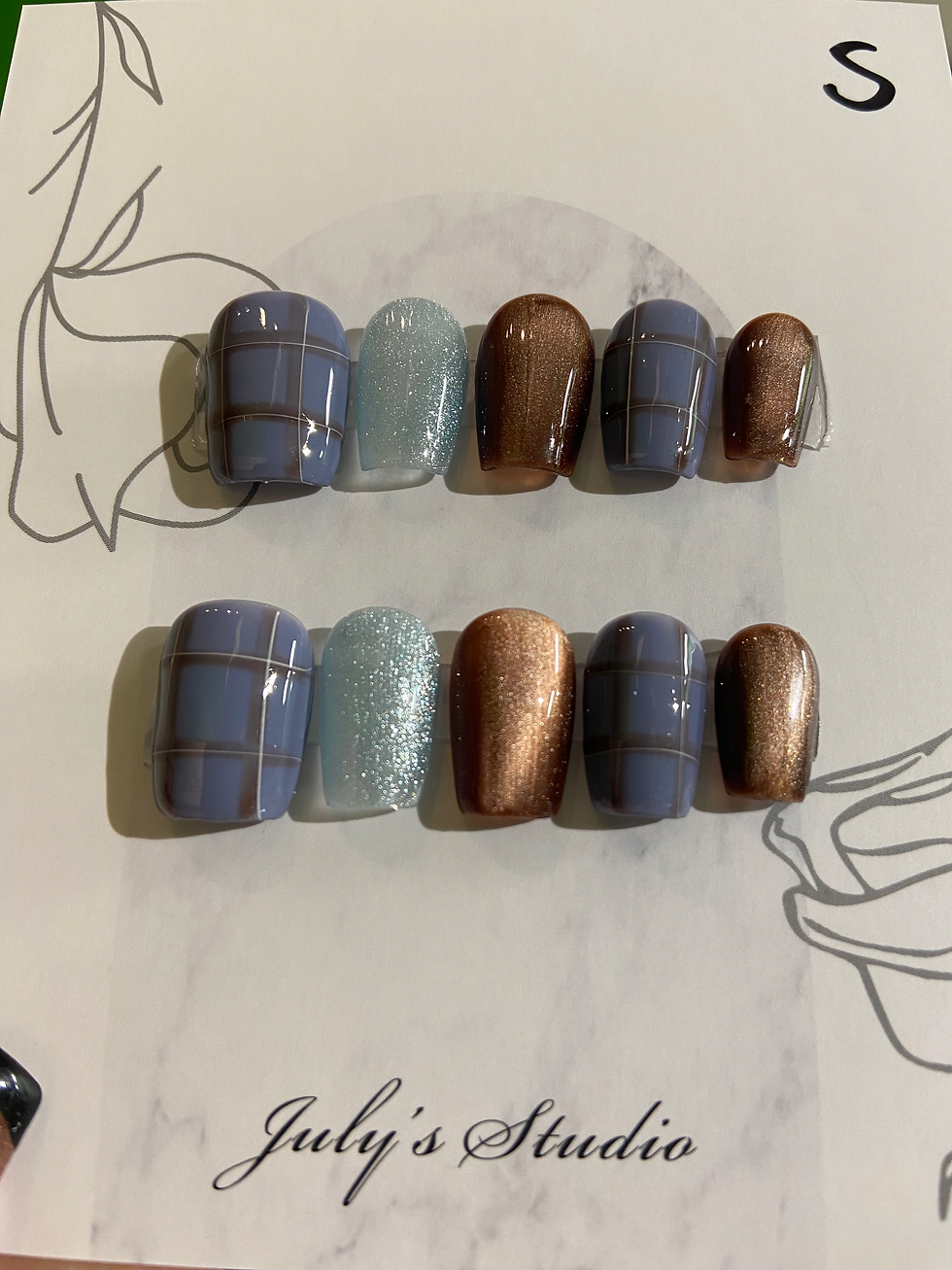 Blue Expresso Short Nails