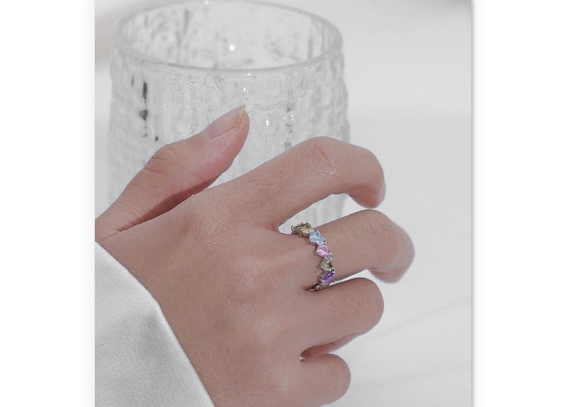 Miniature : Gold/White Gold plated Zircon Heart Adjustable Ring