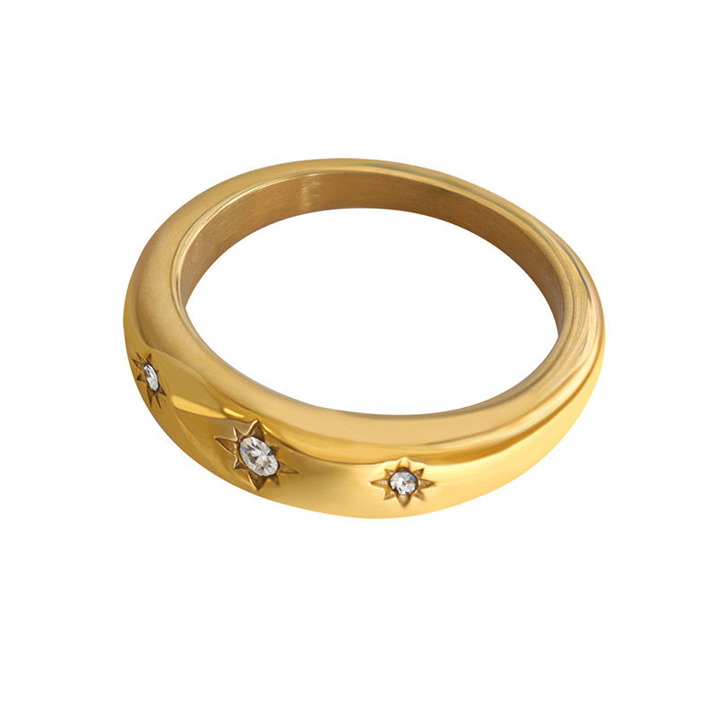 Gold Plated/Stainless Steel Star Ring