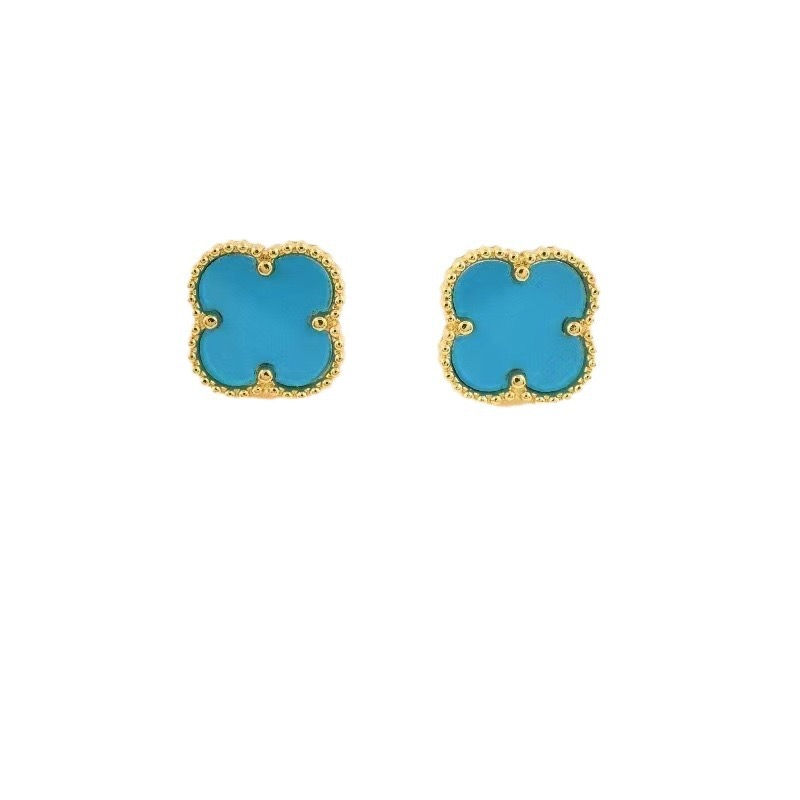 Thumbnail: Gold Plated Clover Earrings