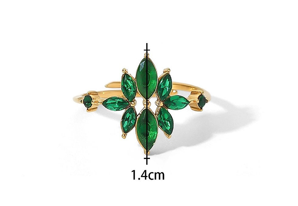 Thumbnail: Green/Crystal Zircon Floral Ring