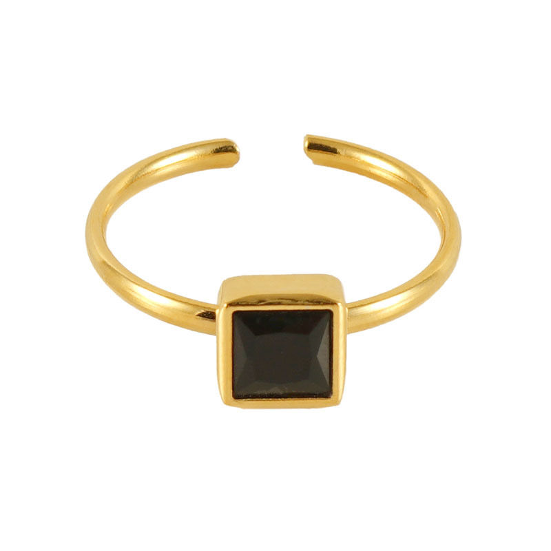 Black Square Stone Ring